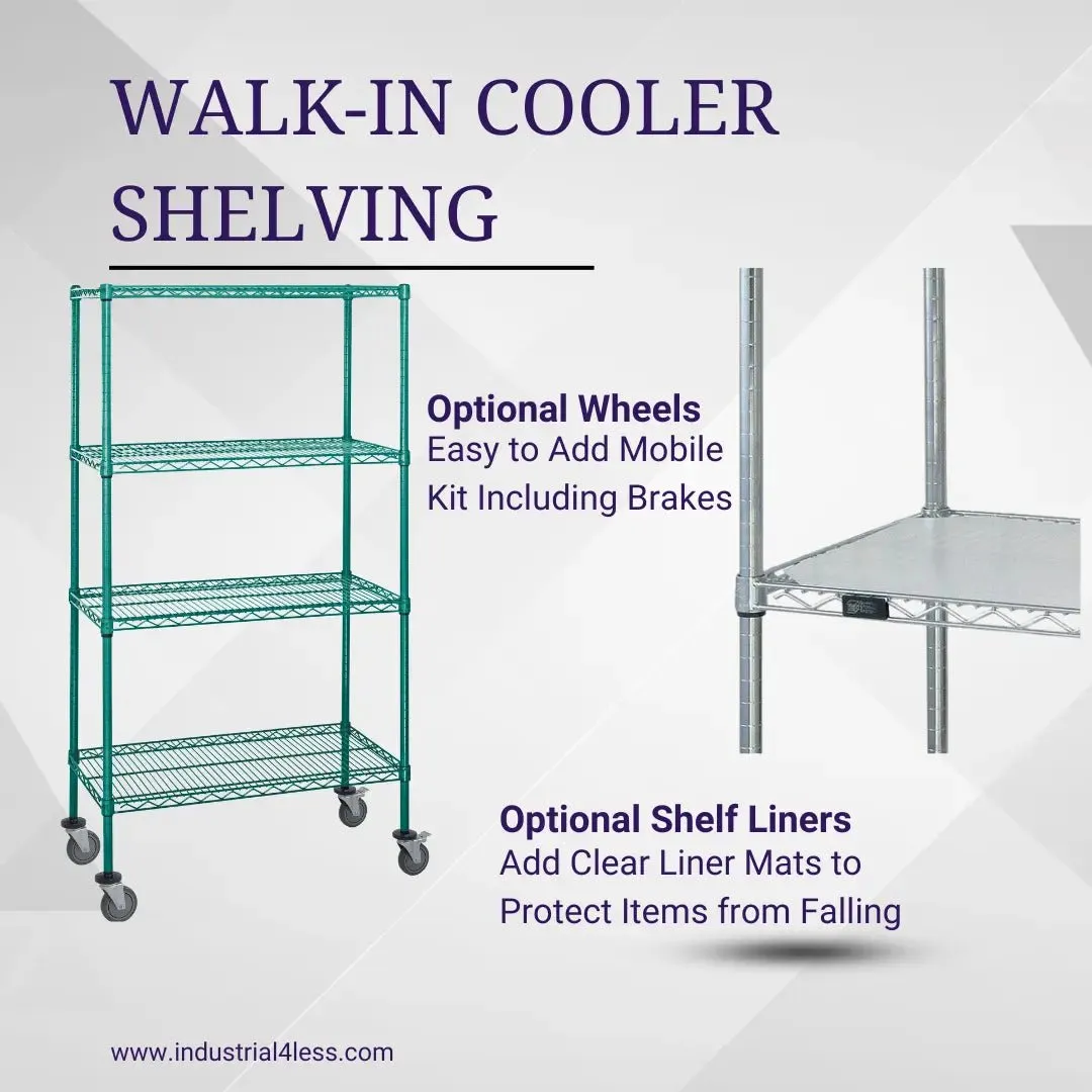 12" x 72" Walk In Cooler and Freezer Wire Shelving Unit