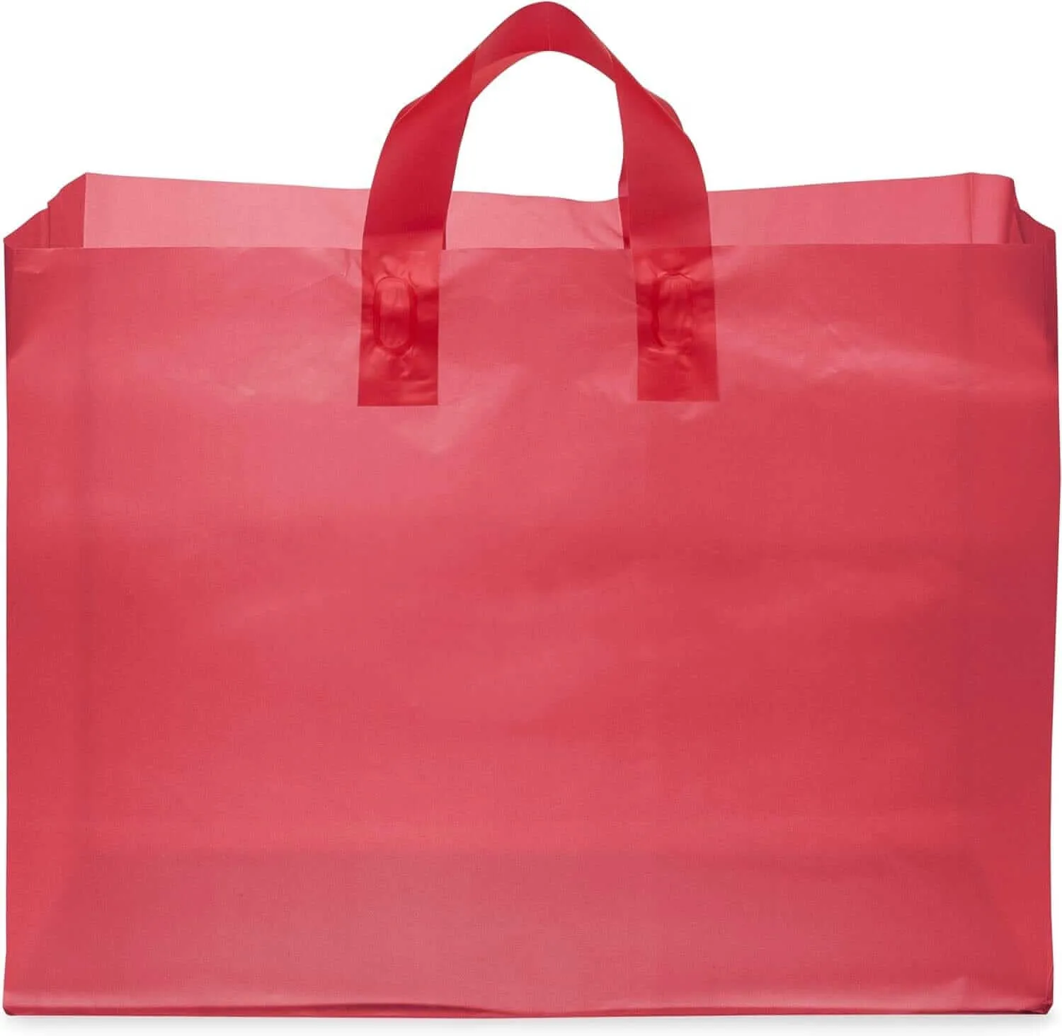 16x6x12 Large Frosted Red Plastic Bags with Handles