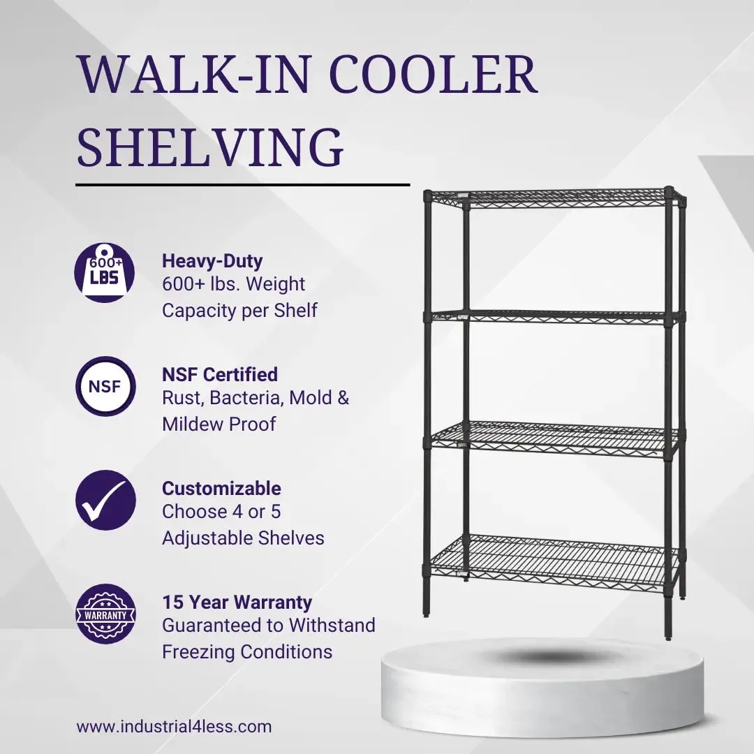 18" x 48" Walk In Cooler and Freezer Wire Shelving Unit