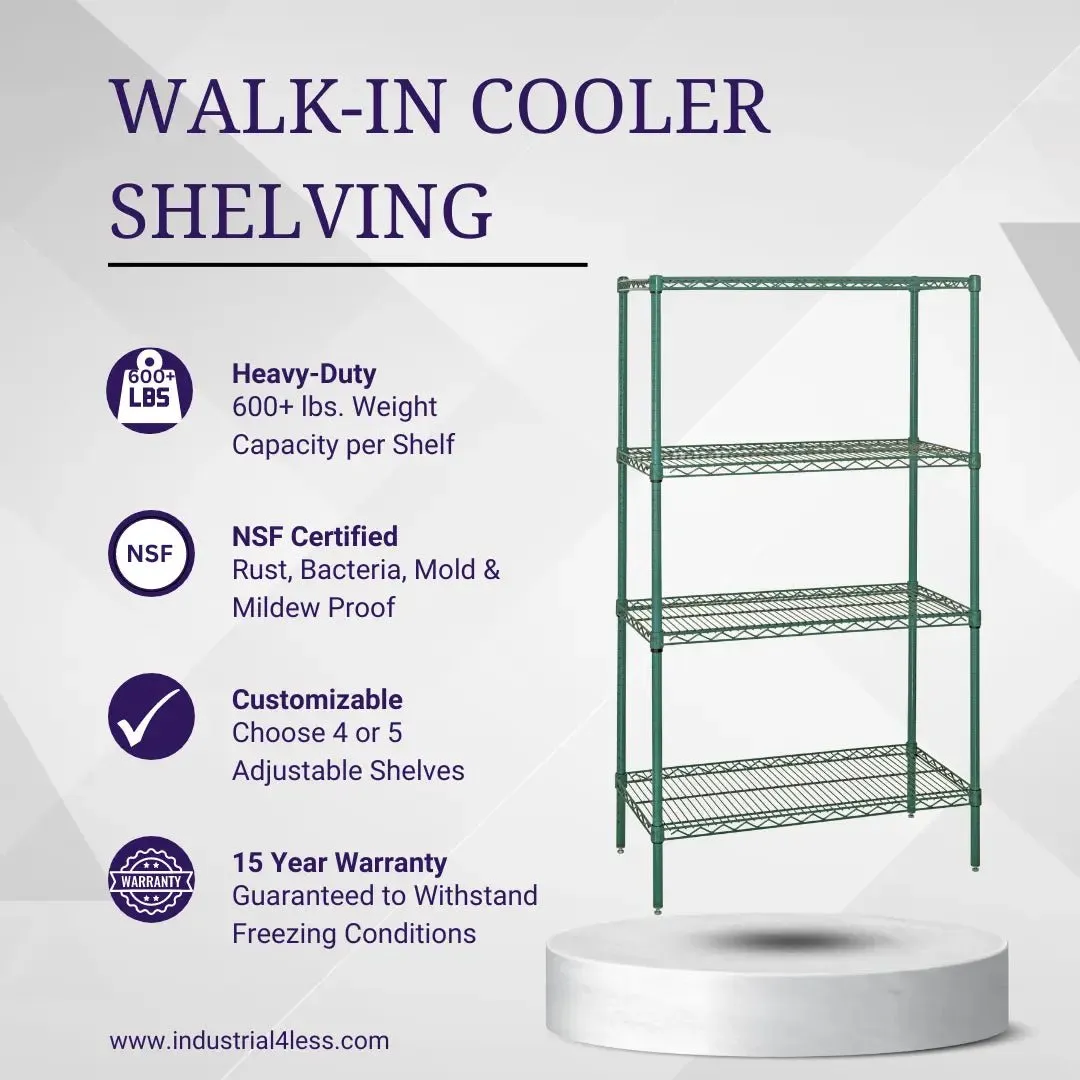 30" x 72" Walk In Cooler and Freezer Wire Shelving Unit