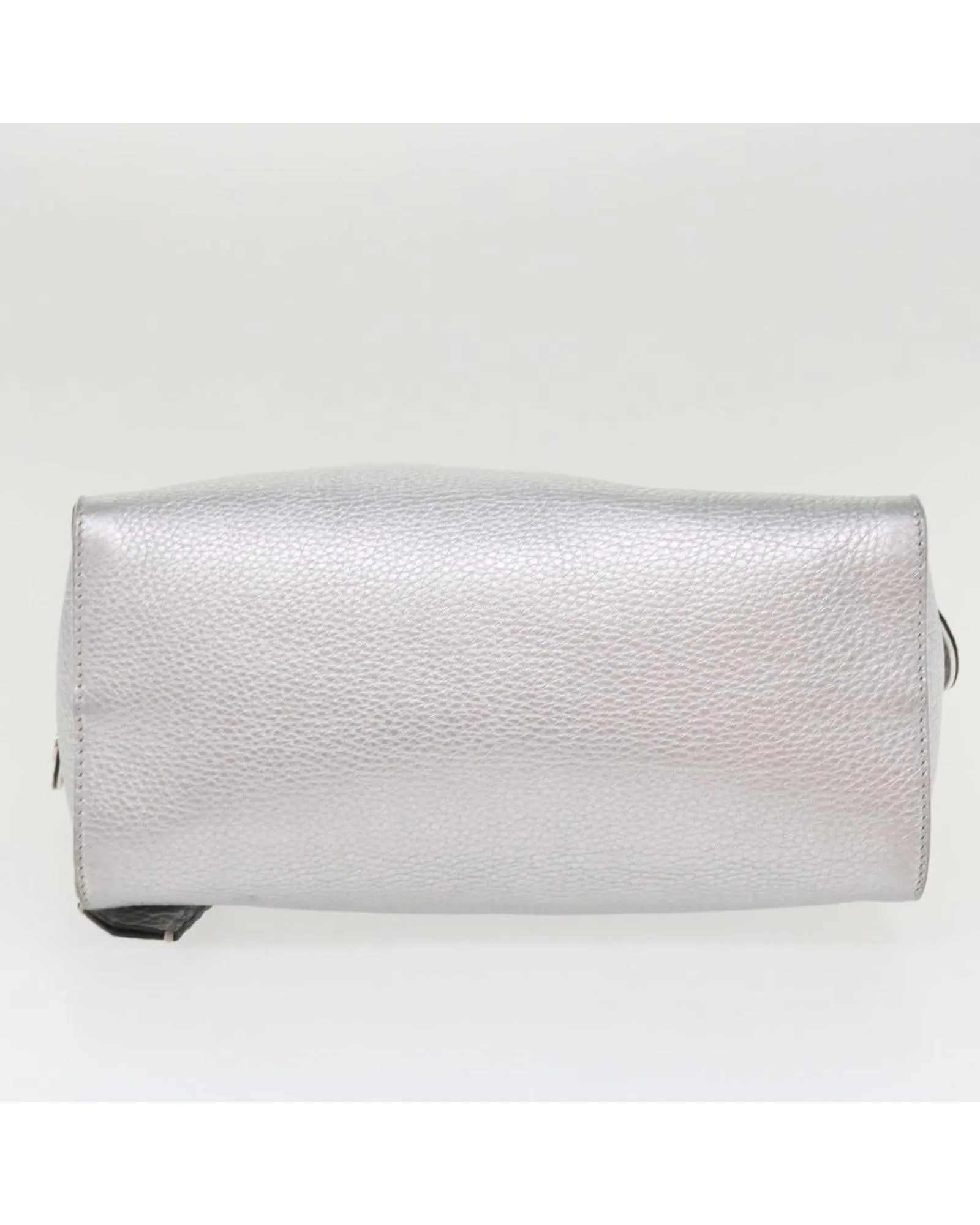 Authentic Silver Leather 2-way Hand Bag by Fendi