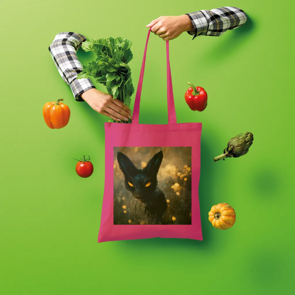 Black and Orange Kitty Cat Shopper Tote Bag