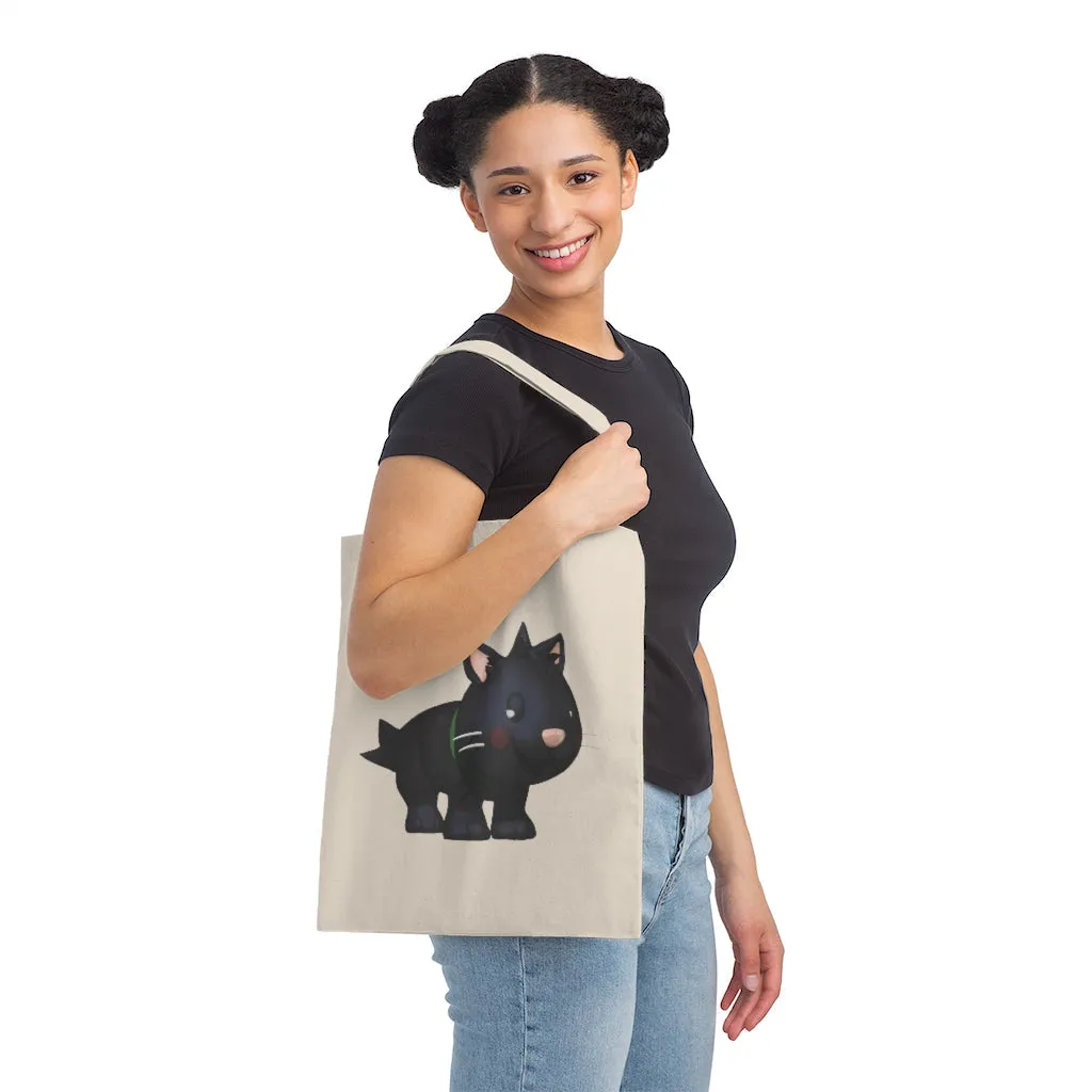 Black Kitty Canvas Tote Bag