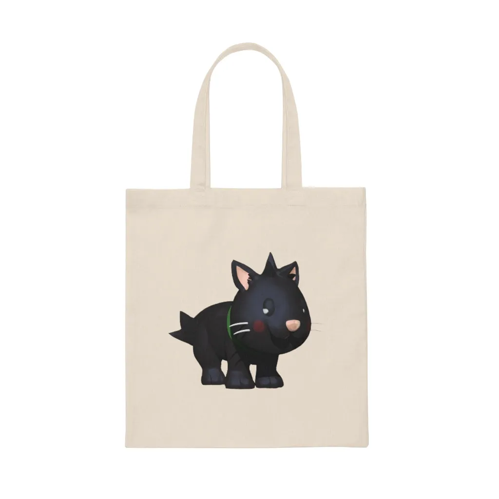 Black Kitty Canvas Tote Bag