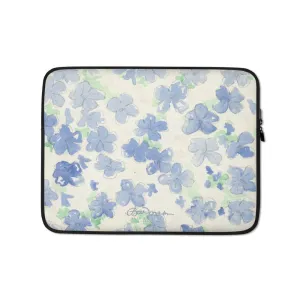 Blu&White Watercolor Floral Laptop Sleeve