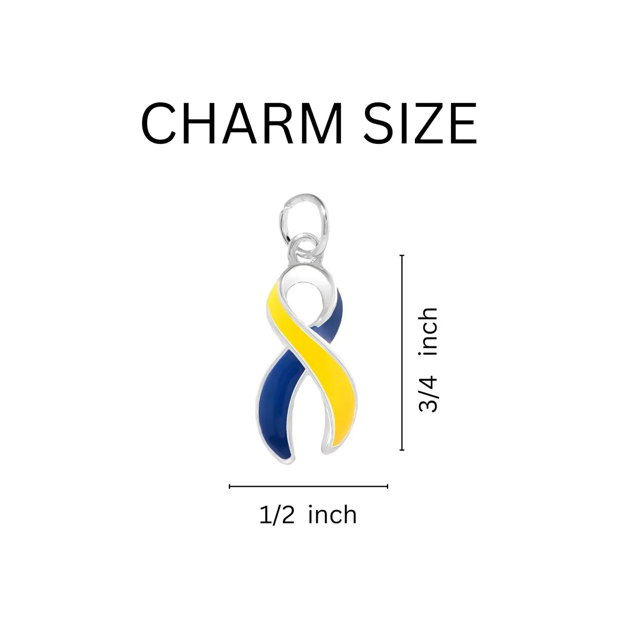 Blue & Yellow Ribbon Chunky Charm Bracelets