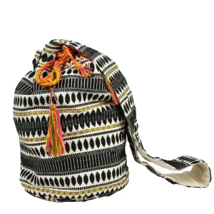 Boho Embroidered Crossbody Bucket Bag