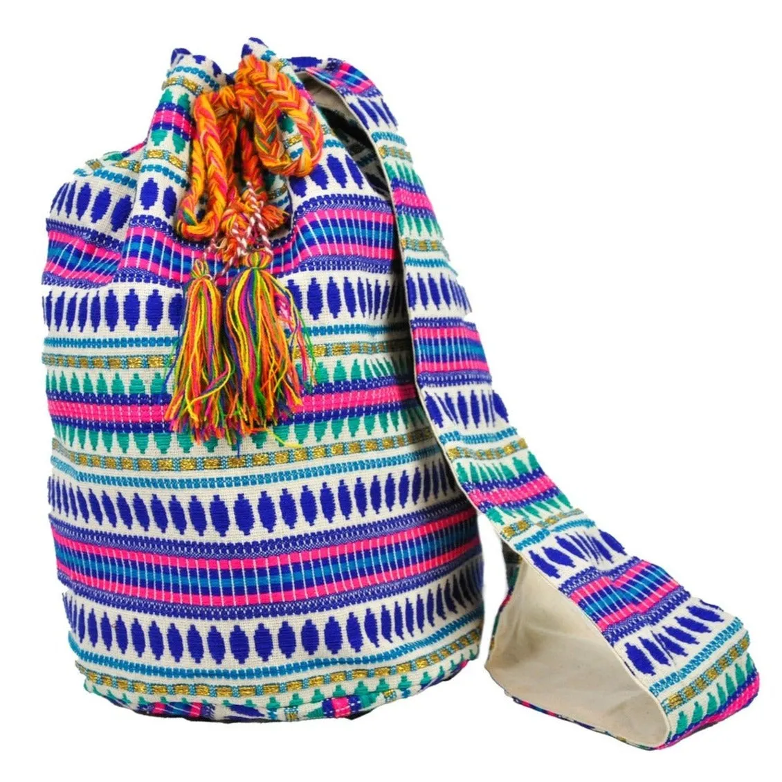 Boho Embroidered Crossbody Bucket Bag