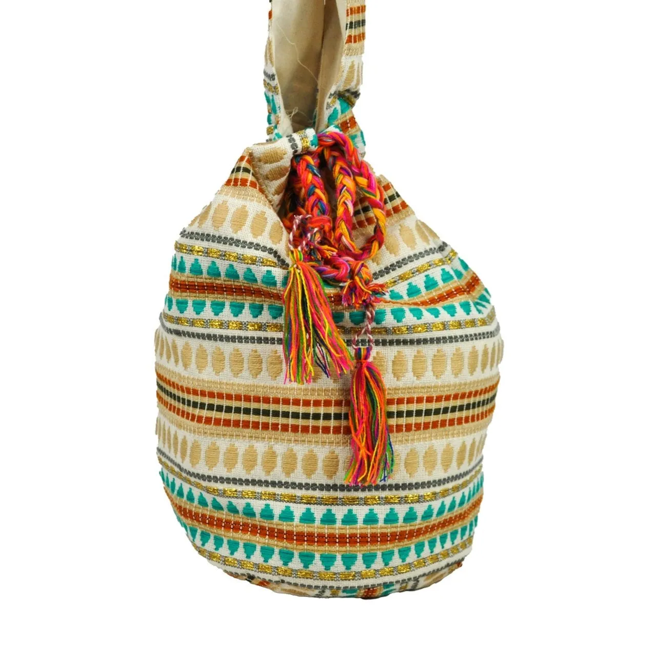 Boho Embroidered Crossbody Bucket Bag