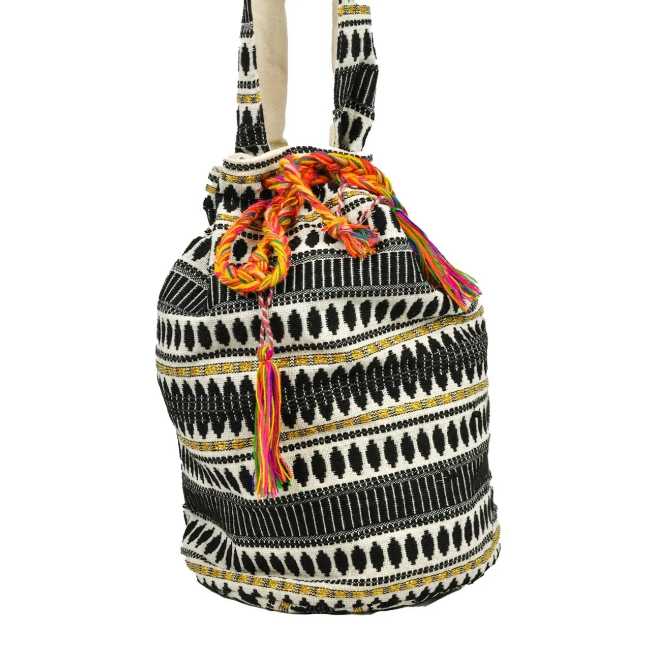 Boho Embroidered Crossbody Bucket Bag