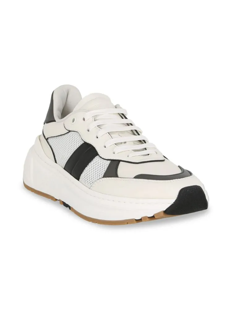 Bottega Veneta Men's Leather Speedster Sneakers, White Black