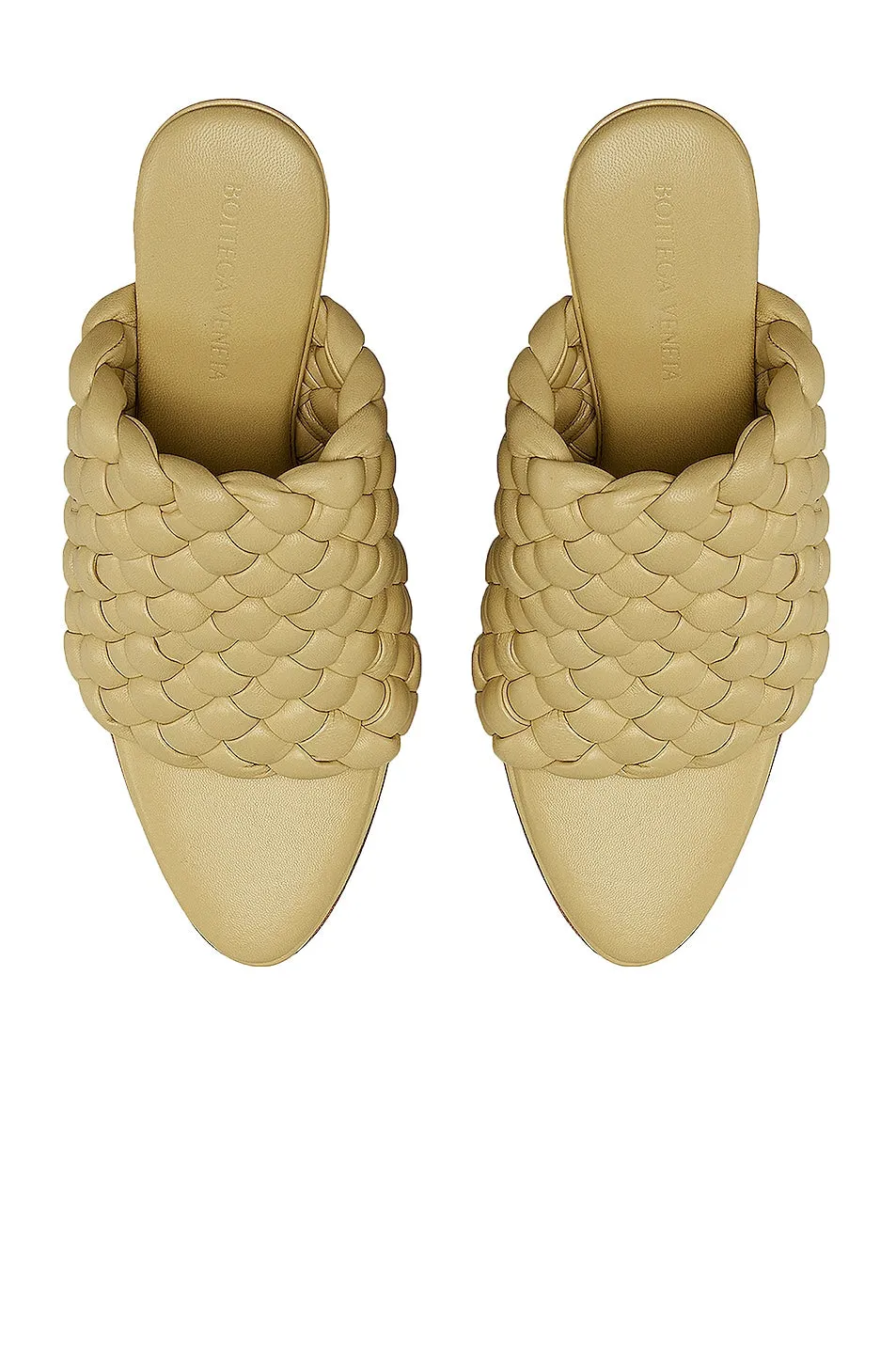 Bottega Veneta Padded Leather Sandals Mules, Tapioca