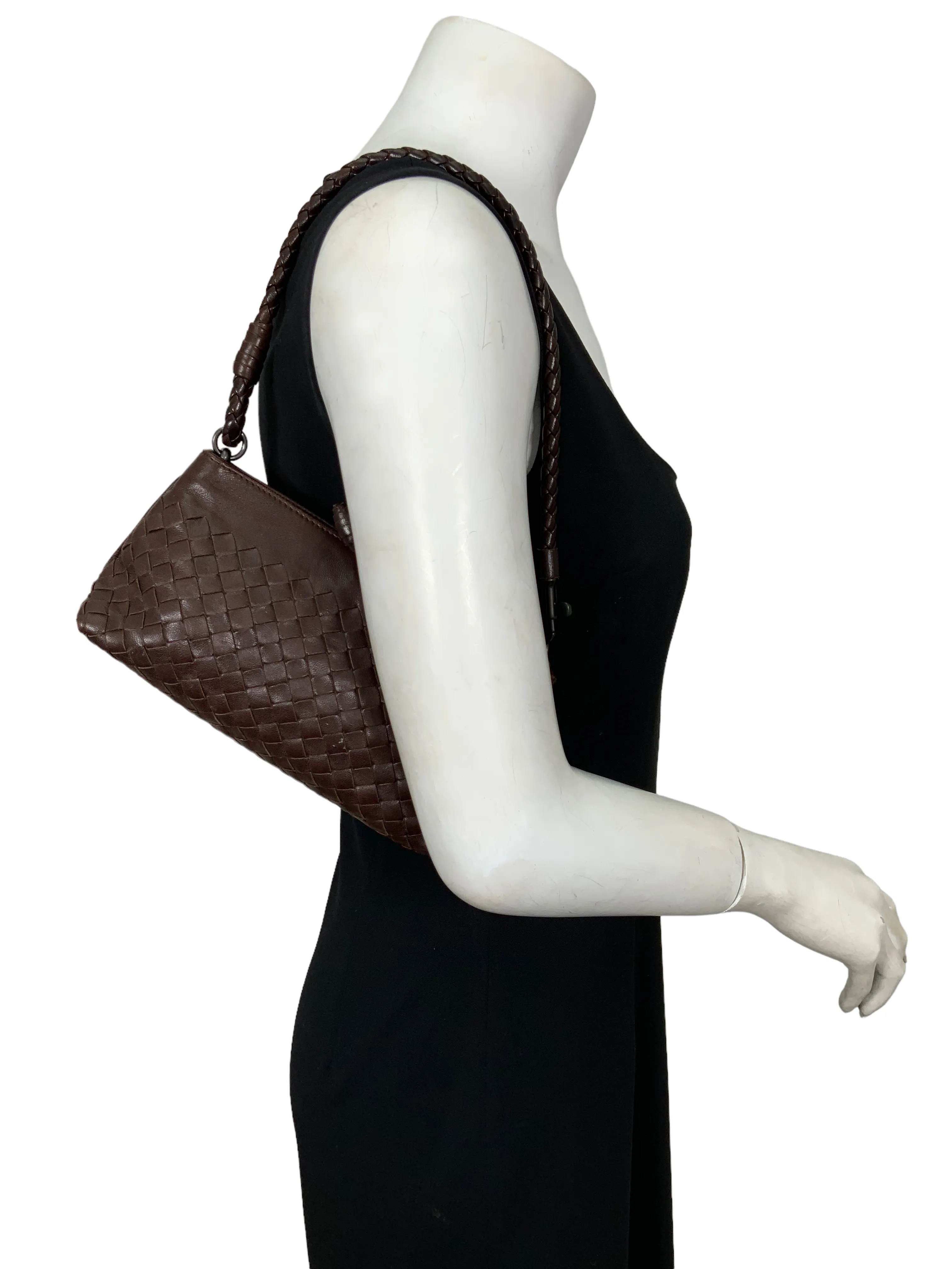 Bottega Veneta Vintage Intrecciato Woven Small Shoulder Bag