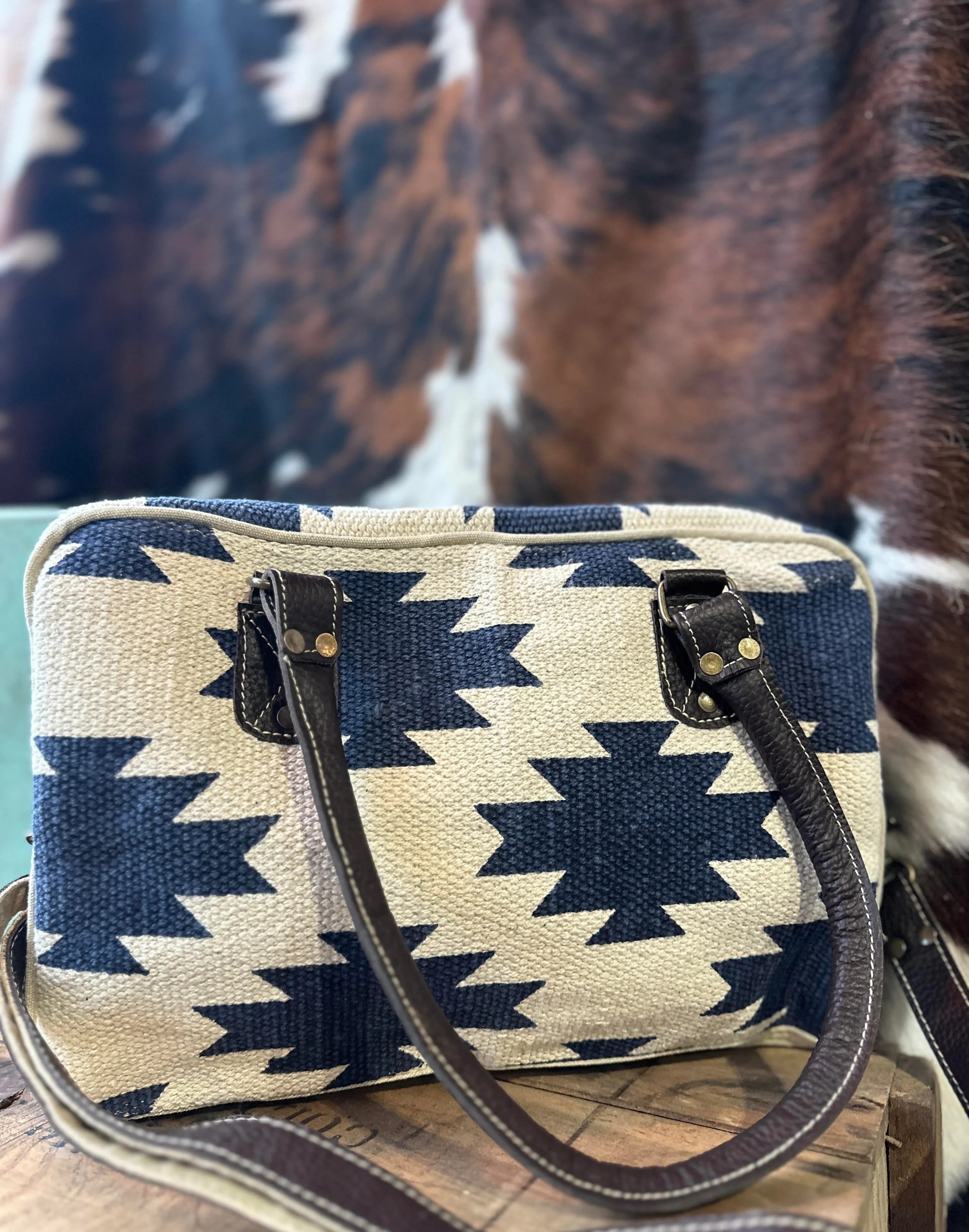 Braeley Leather & Canvas Aztec Bag