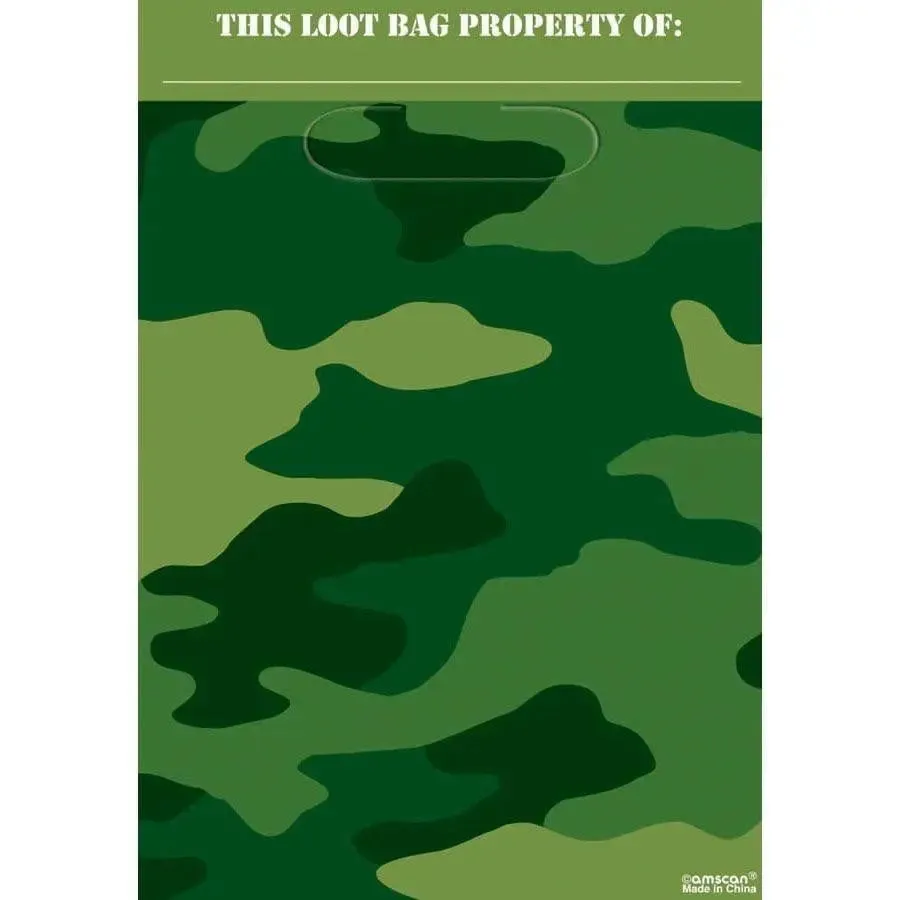 Camo Loot Bags - 8 Pkt