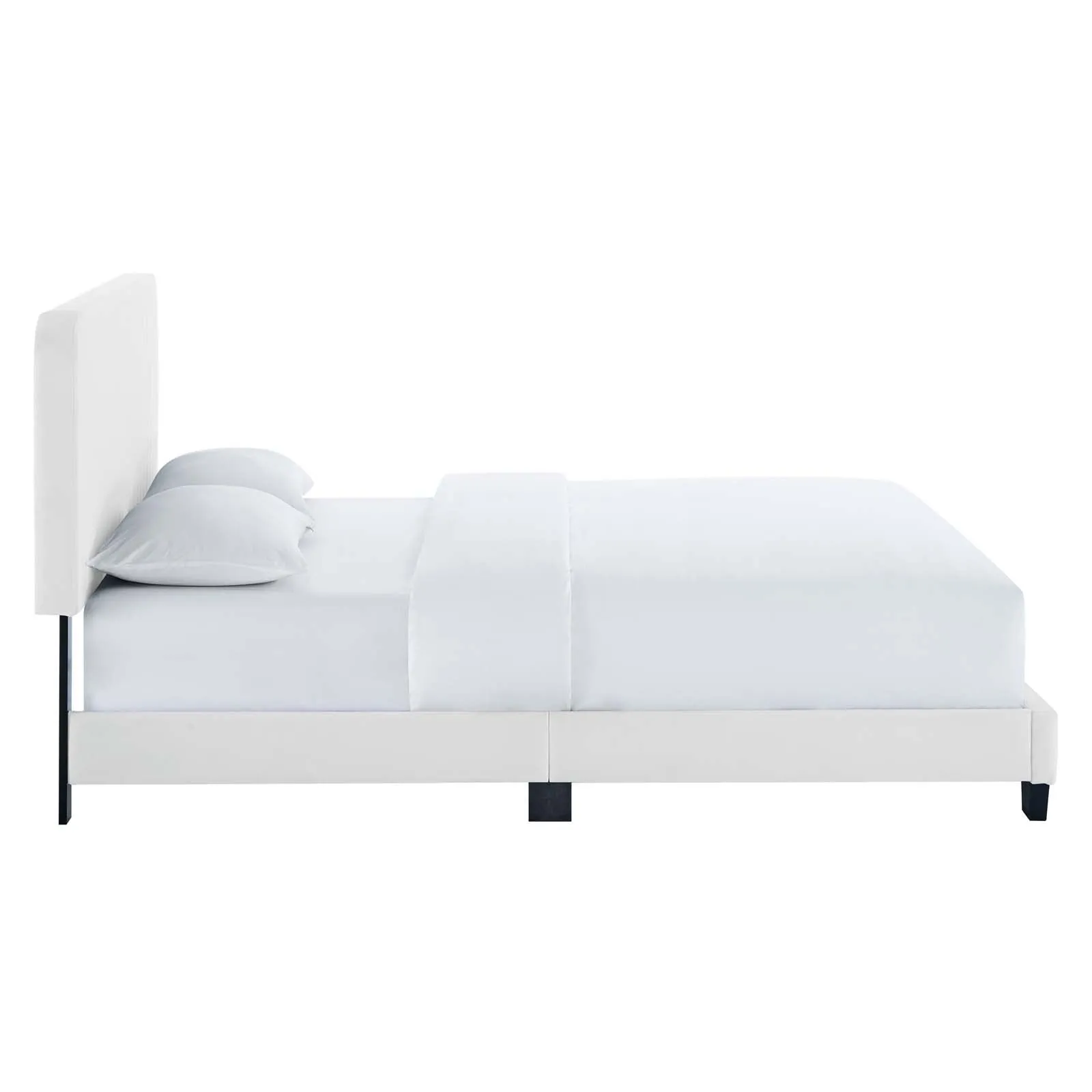 Celine Channel Tufted Performance Velvet King Platform Bed White MOD-6333-WHI