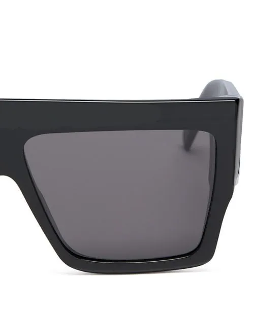 CELINE Flat Top Polarized Sunglasses, Square, 57mm color Black