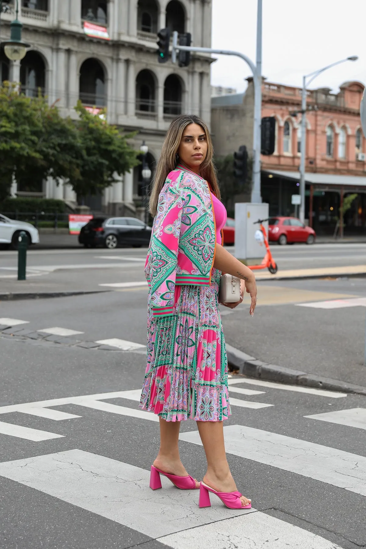 Celine Jacket - Hot Pink Print