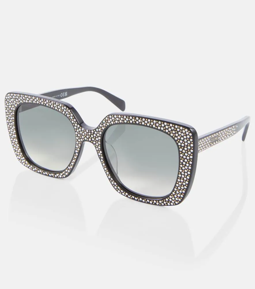 Celine Square Sunglasses, Black