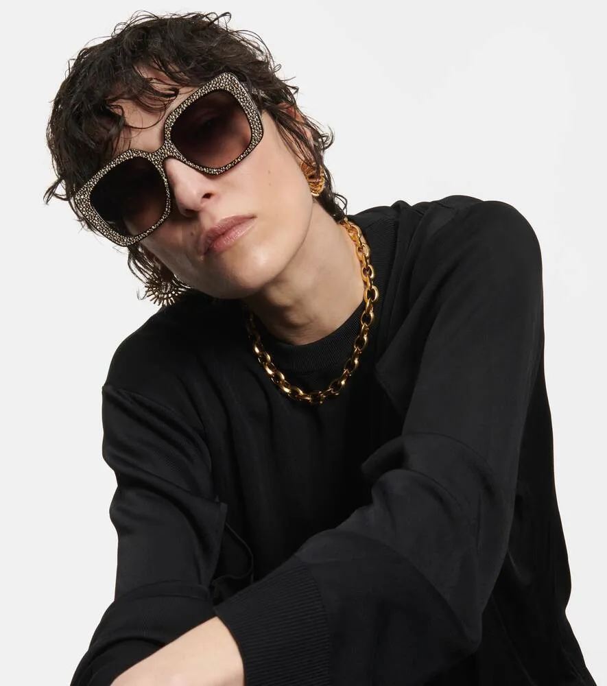 Celine Square Sunglasses, Black