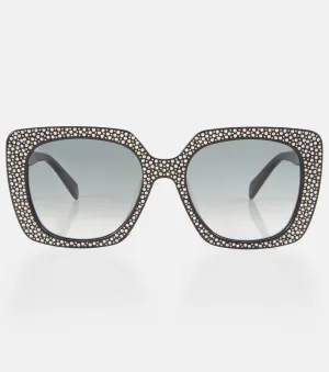 Celine Square Sunglasses, Black