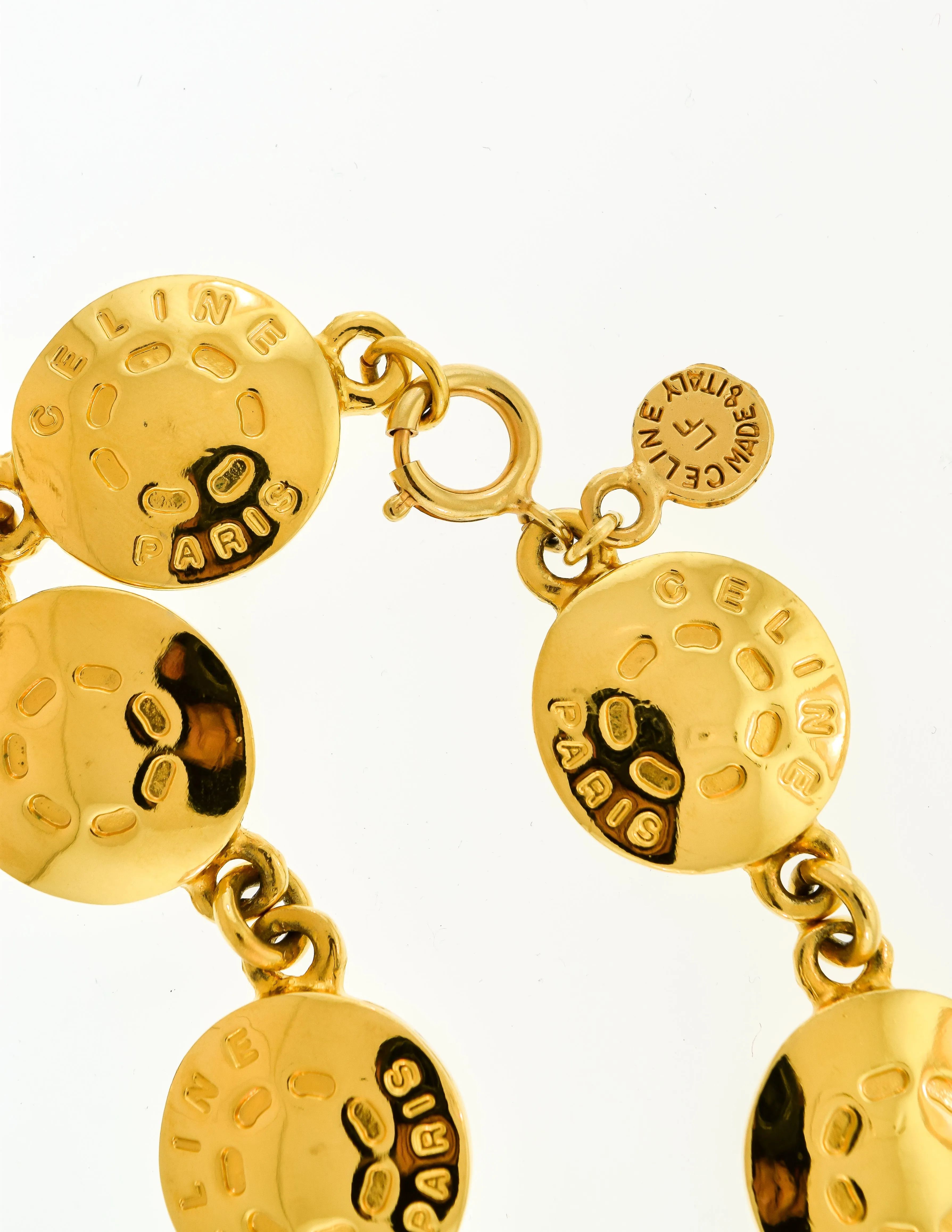 Celine Vintage Gold Button Motif Bracelet