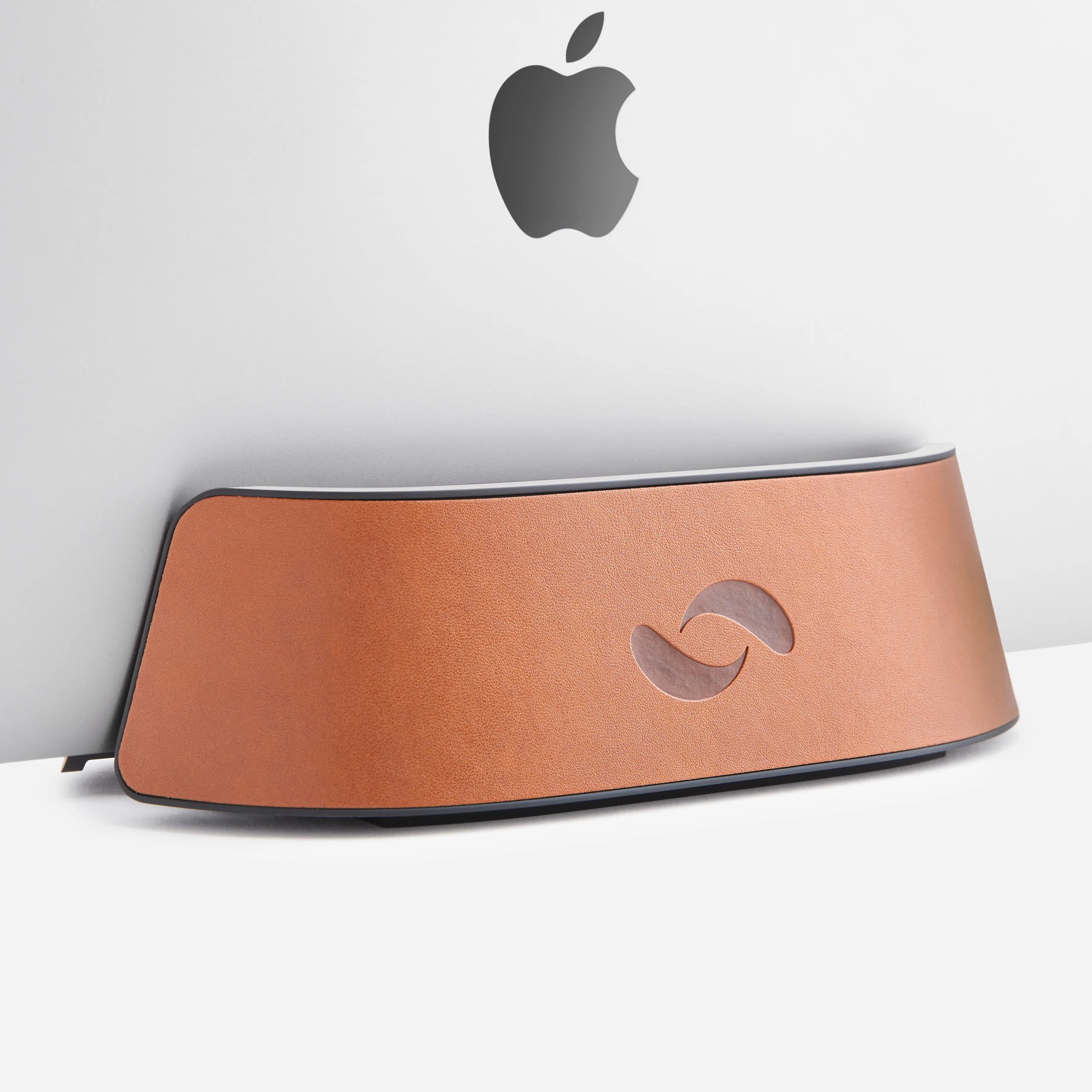 Cognac Leather Vertical Laptop Stand