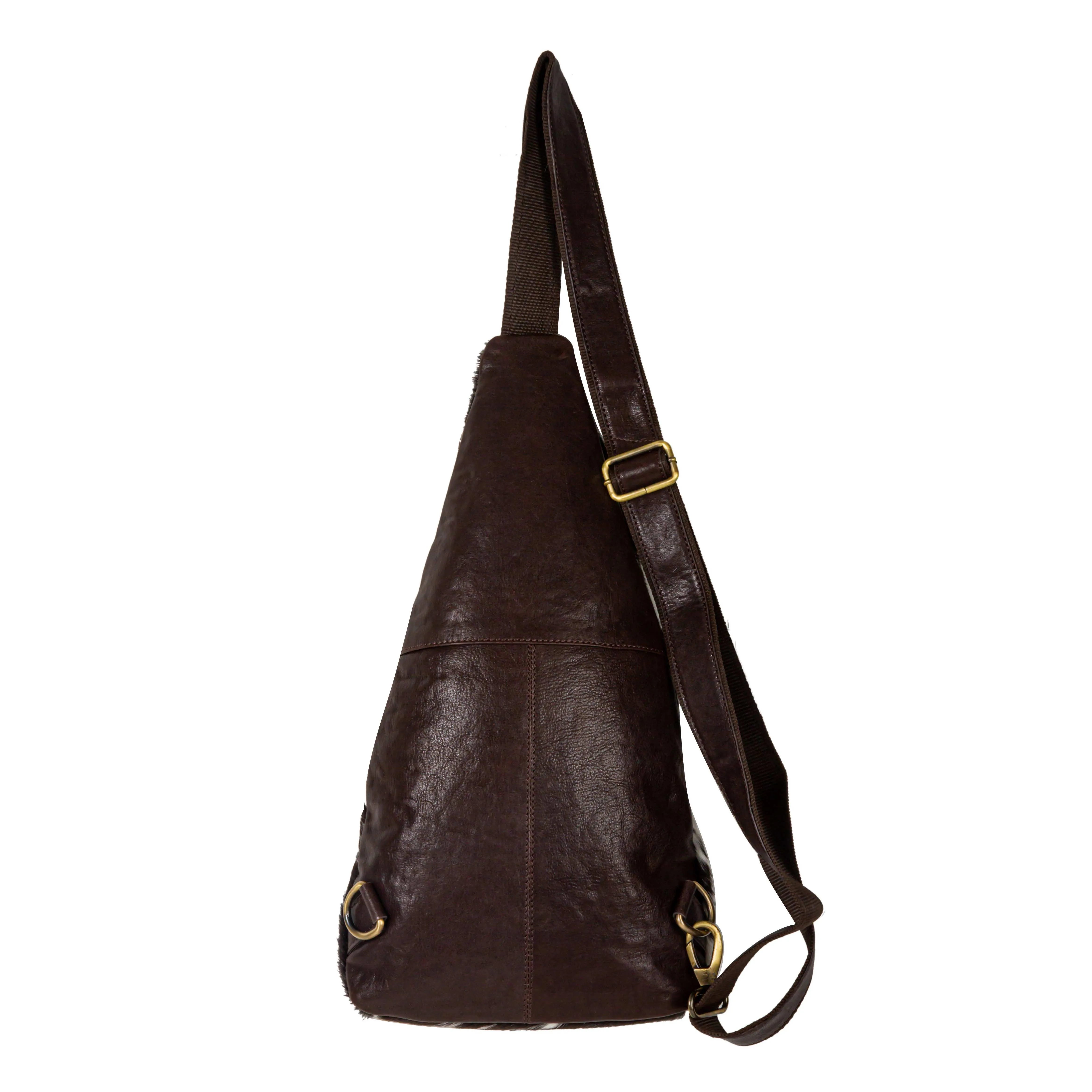 Cullom Trail Hair-On Hide Bucket Sling Bag In Black