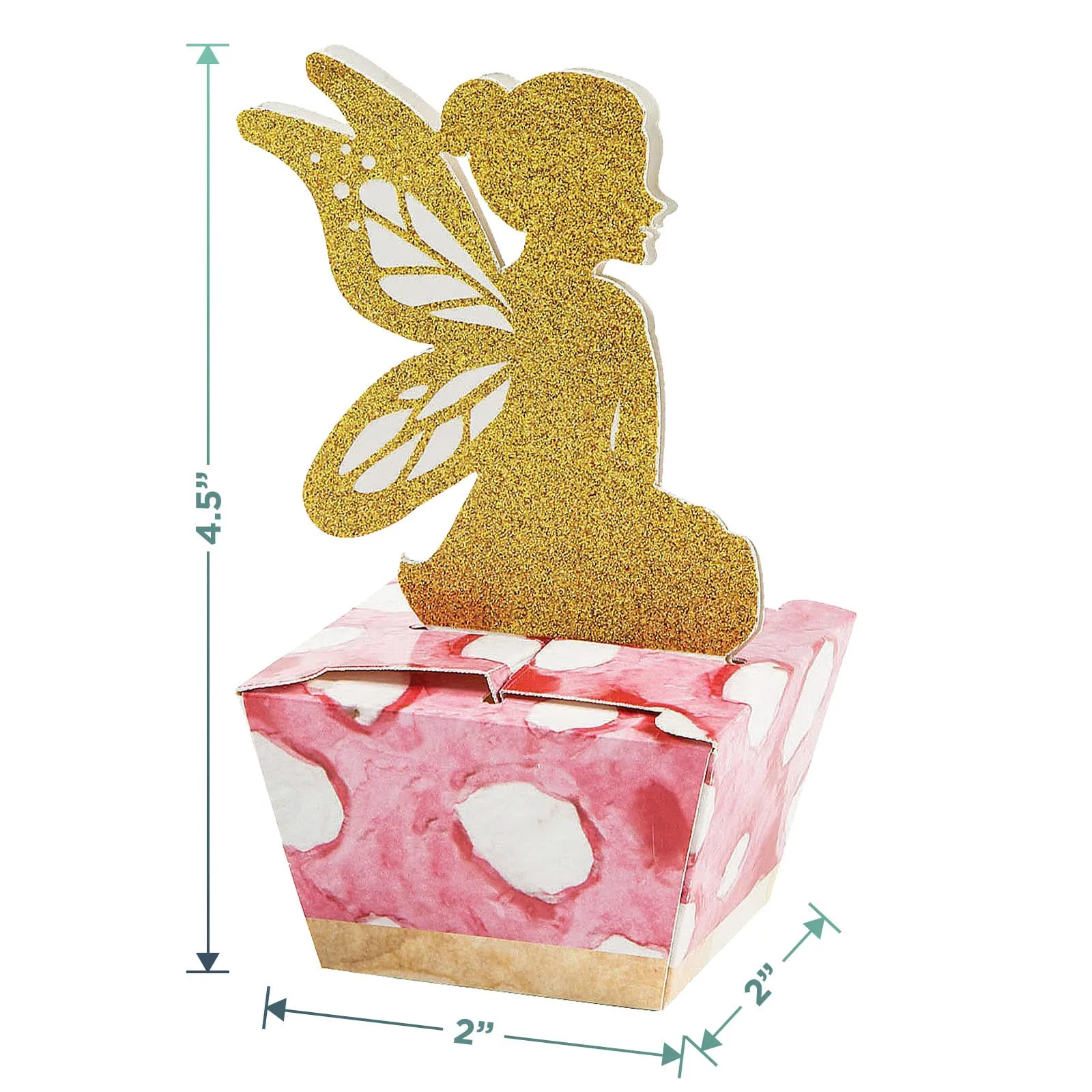 Enchanted Fairy Party Favors - Gold Fairy Favor Mini Favor Boxes and Mini Bubbles Set (1 Dozen Each)