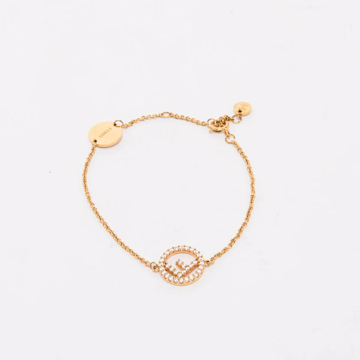 Fendi Gold Tone Crystal F Is Fendi Bracelet