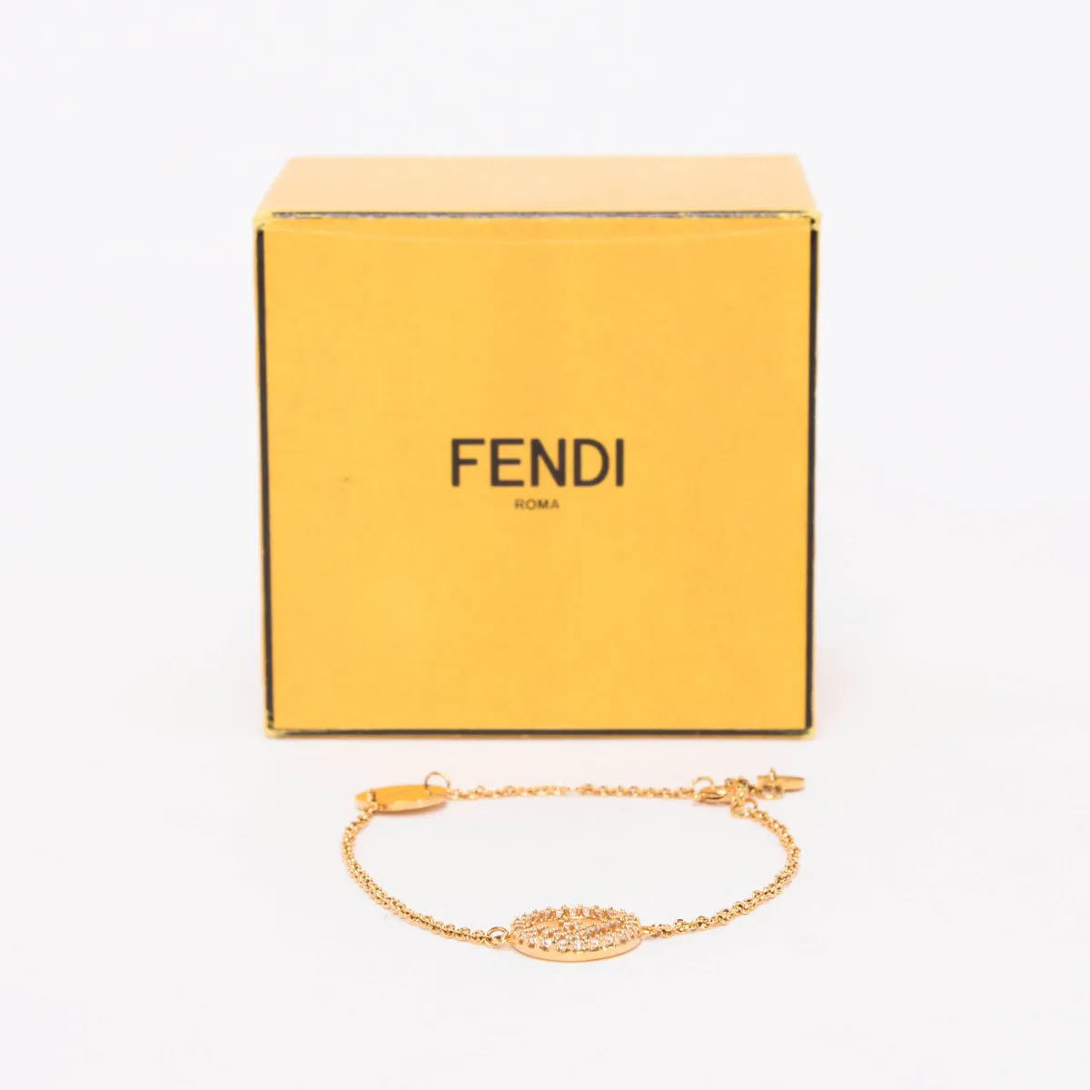 Fendi Gold Tone Crystal F Is Fendi Bracelet