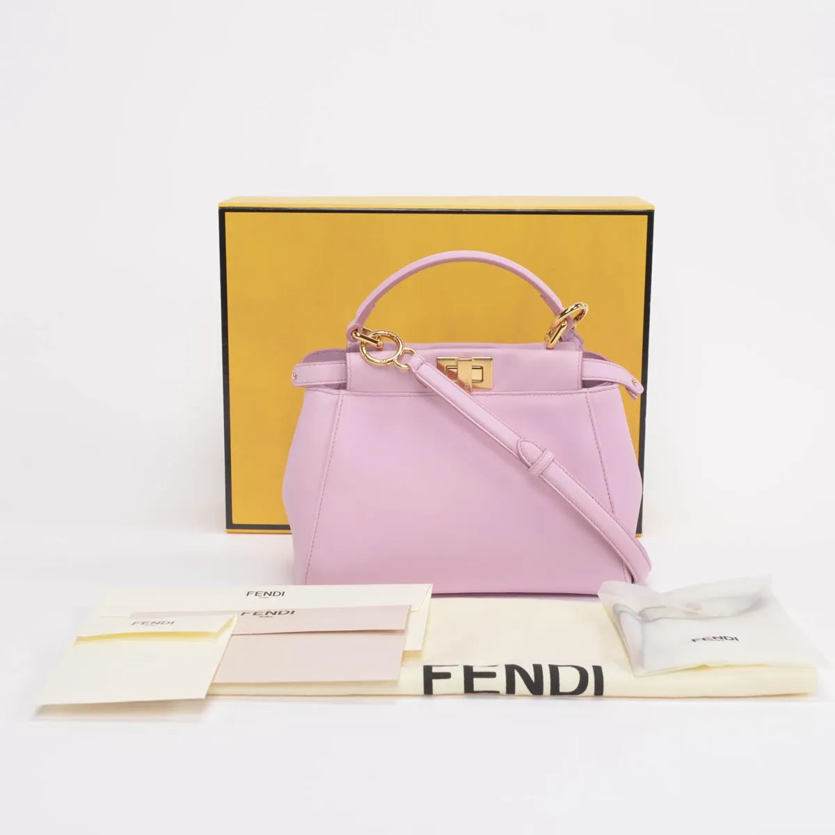 Fendi Pink Nappa Mini Peekaboo Bag