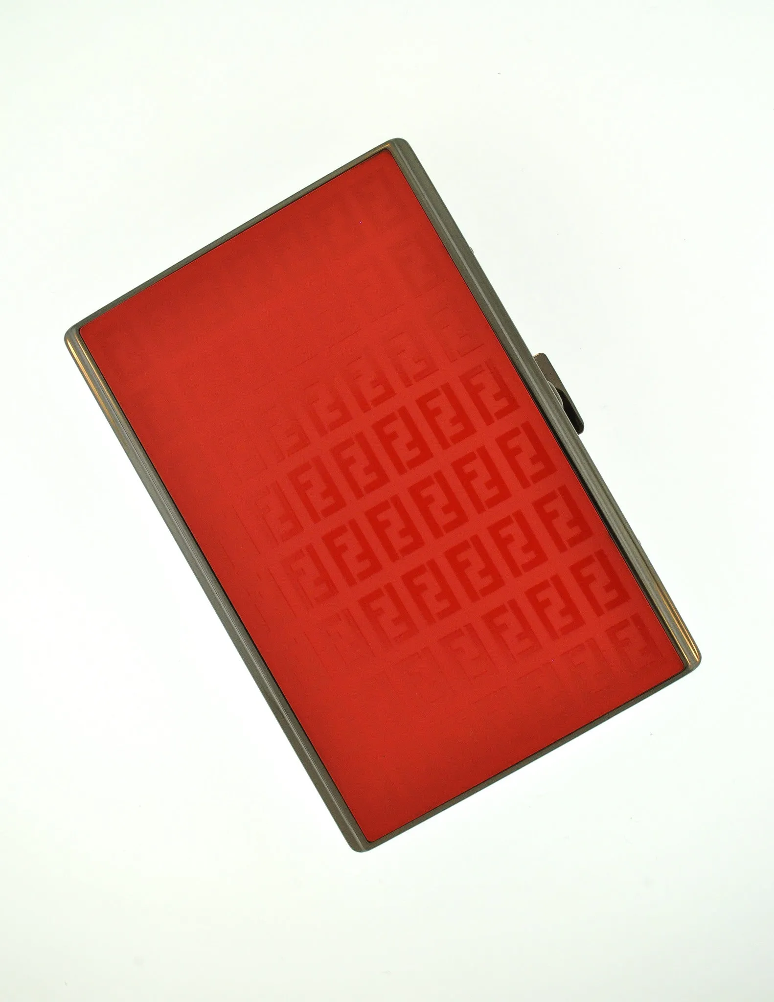 Fendi Vintage Red Monogram Logo Cigarette Card Case