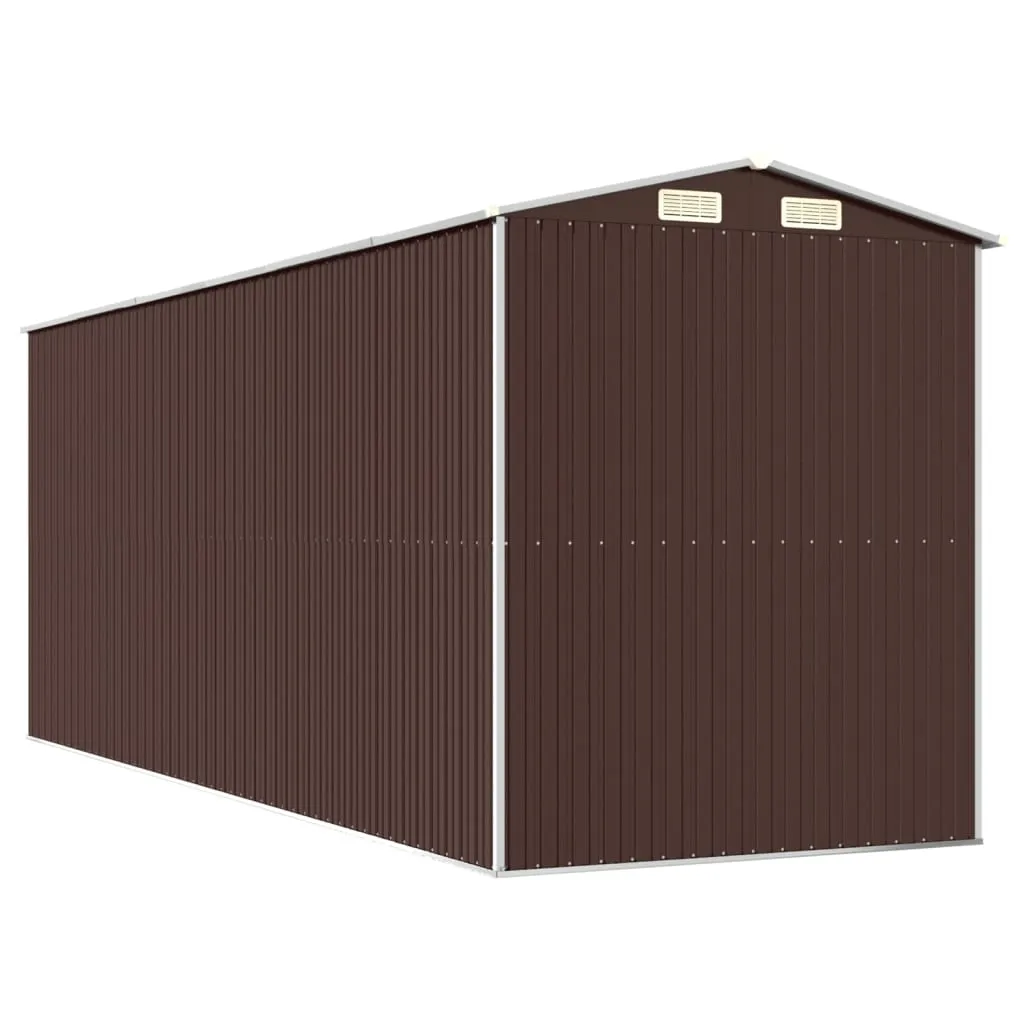 Garden Shed Dark Brown 192x523x223 cm Galvanised Steel