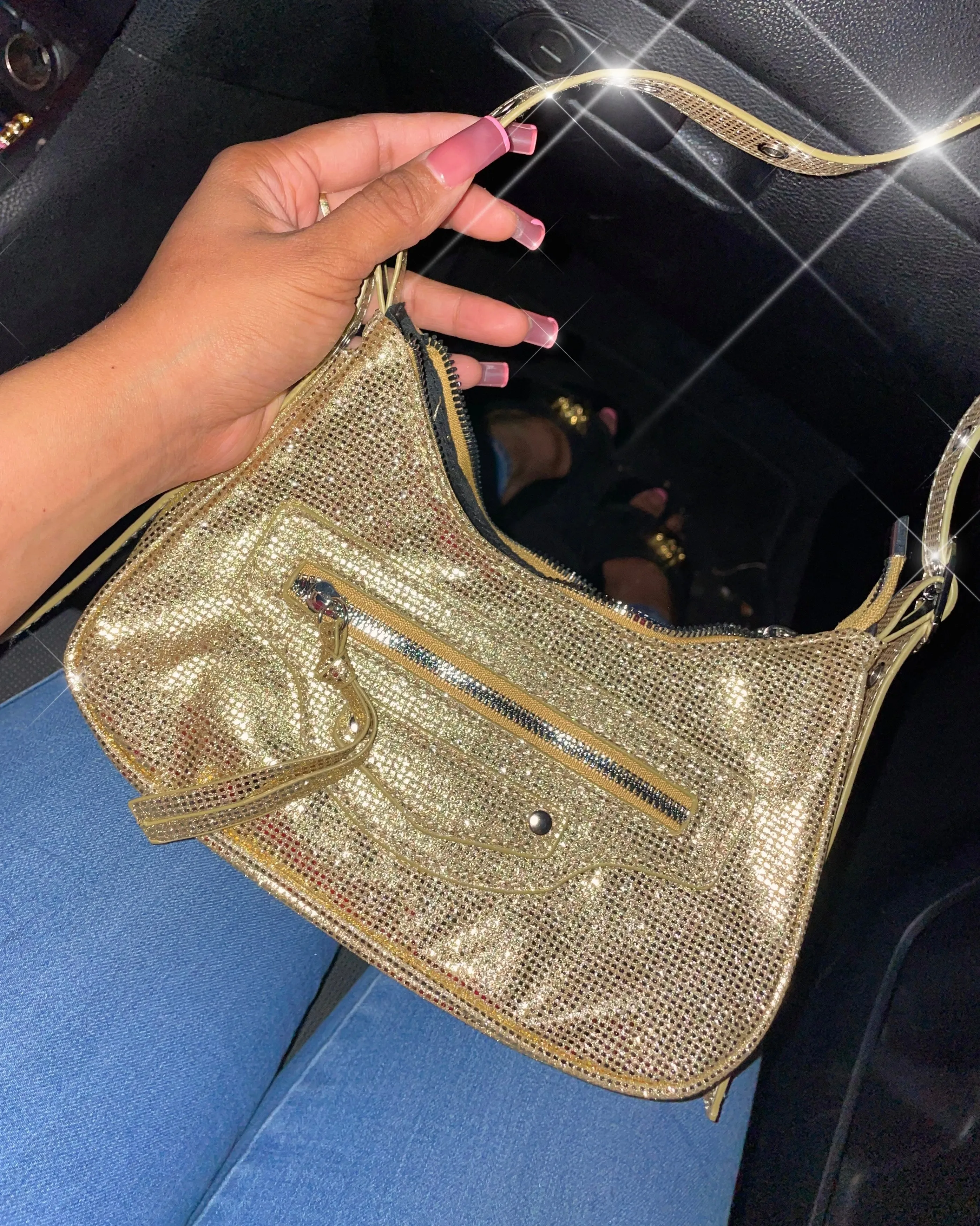 Gold Rock of Love Shoulder Bag