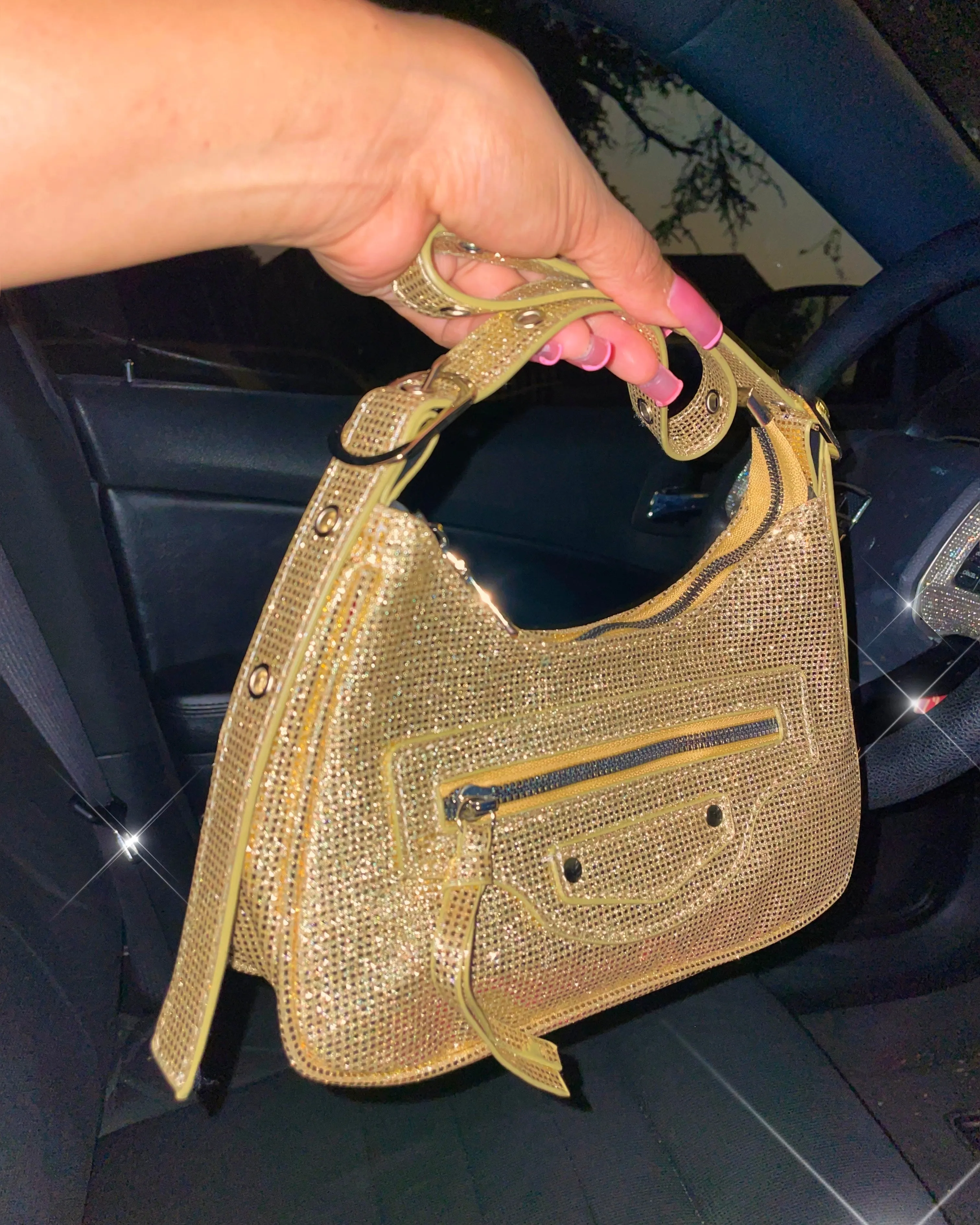 Gold Rock of Love Shoulder Bag