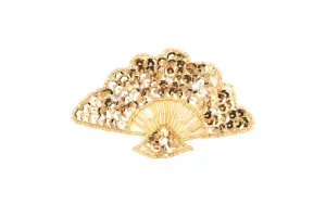 Gold Sequins Fan Patch 4.25'' x 2.50'' - 1 Piece