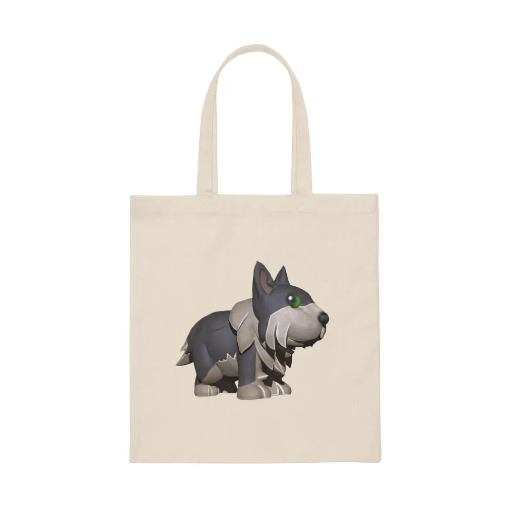 Grey Dog Canvas Tote Bag