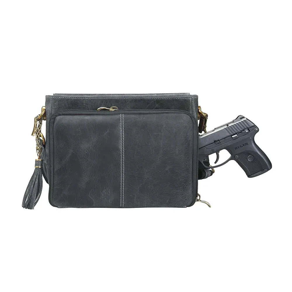 GTM Distressed Clutch W/Carry Conceal Compartment