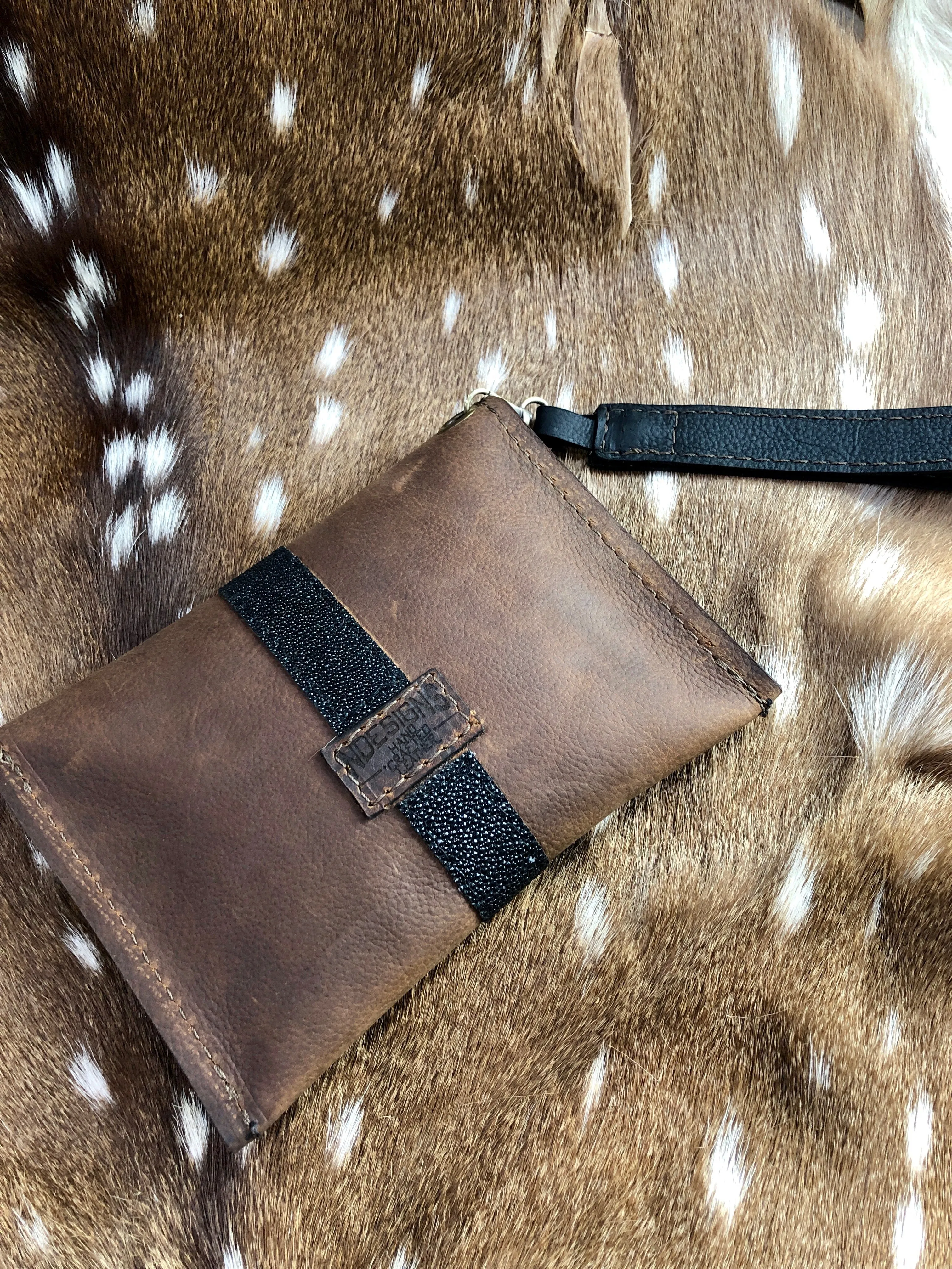 Handmade Cherry Stingray Genuine Leather Women's Clutch