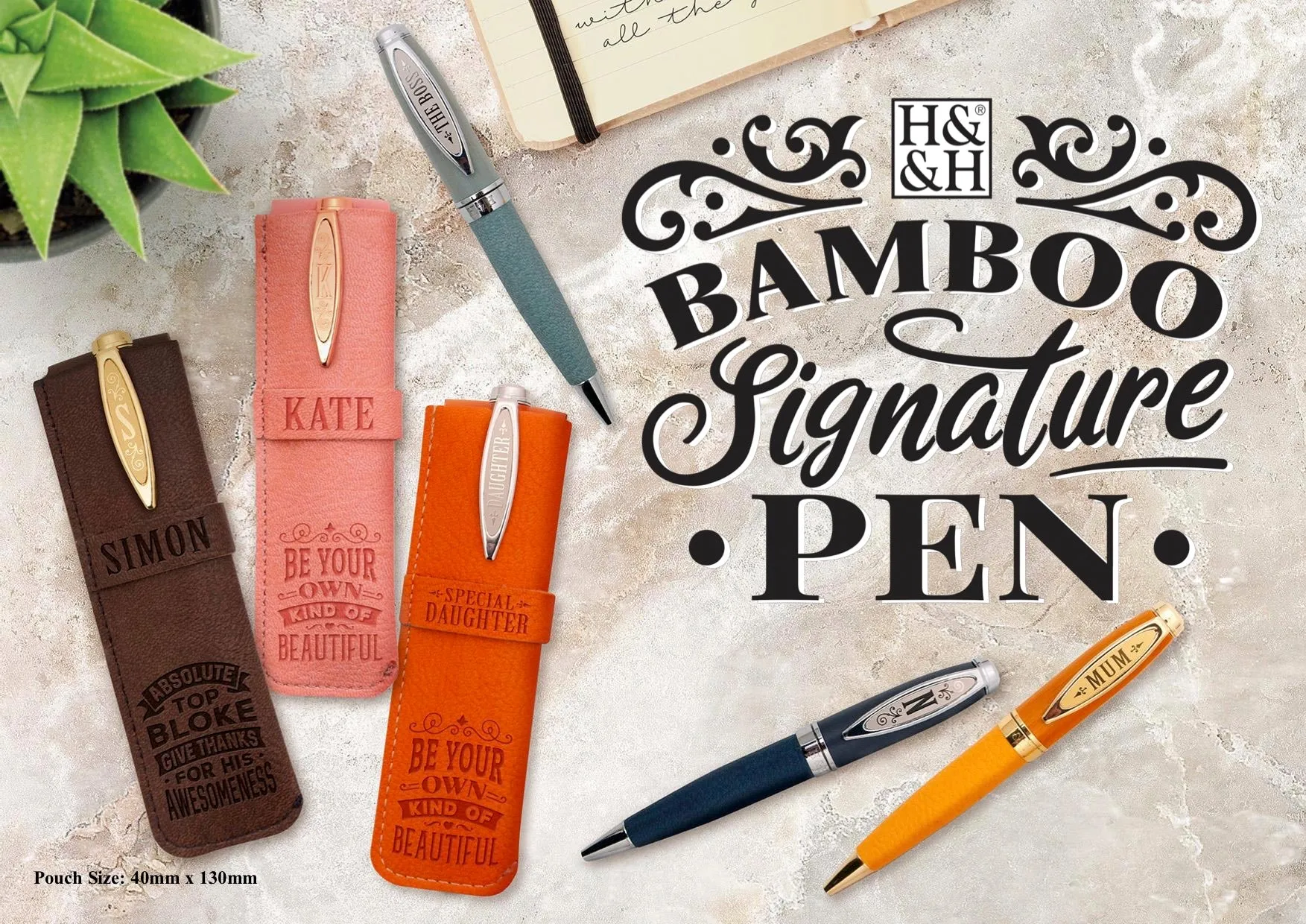 History & Heraldry Personalised Bamboo Signature Pens - David