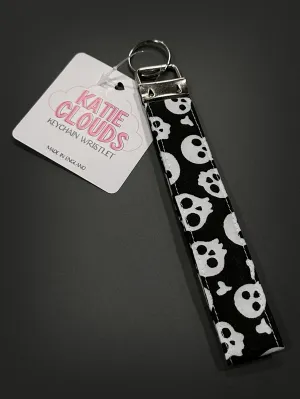 Katie Clouds Keychain Wristlet - Skulls - Hand Made in England