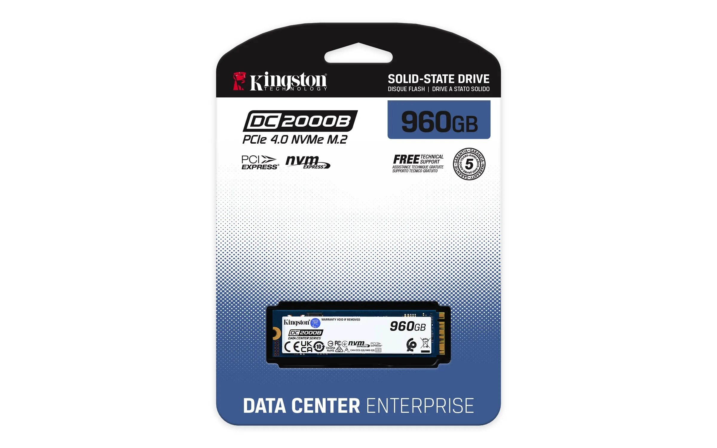 Kingston Data Center Dc2000b - Ssd - Enterprise - 960 Gb - Pcie 4.0 X4 (Nvme)