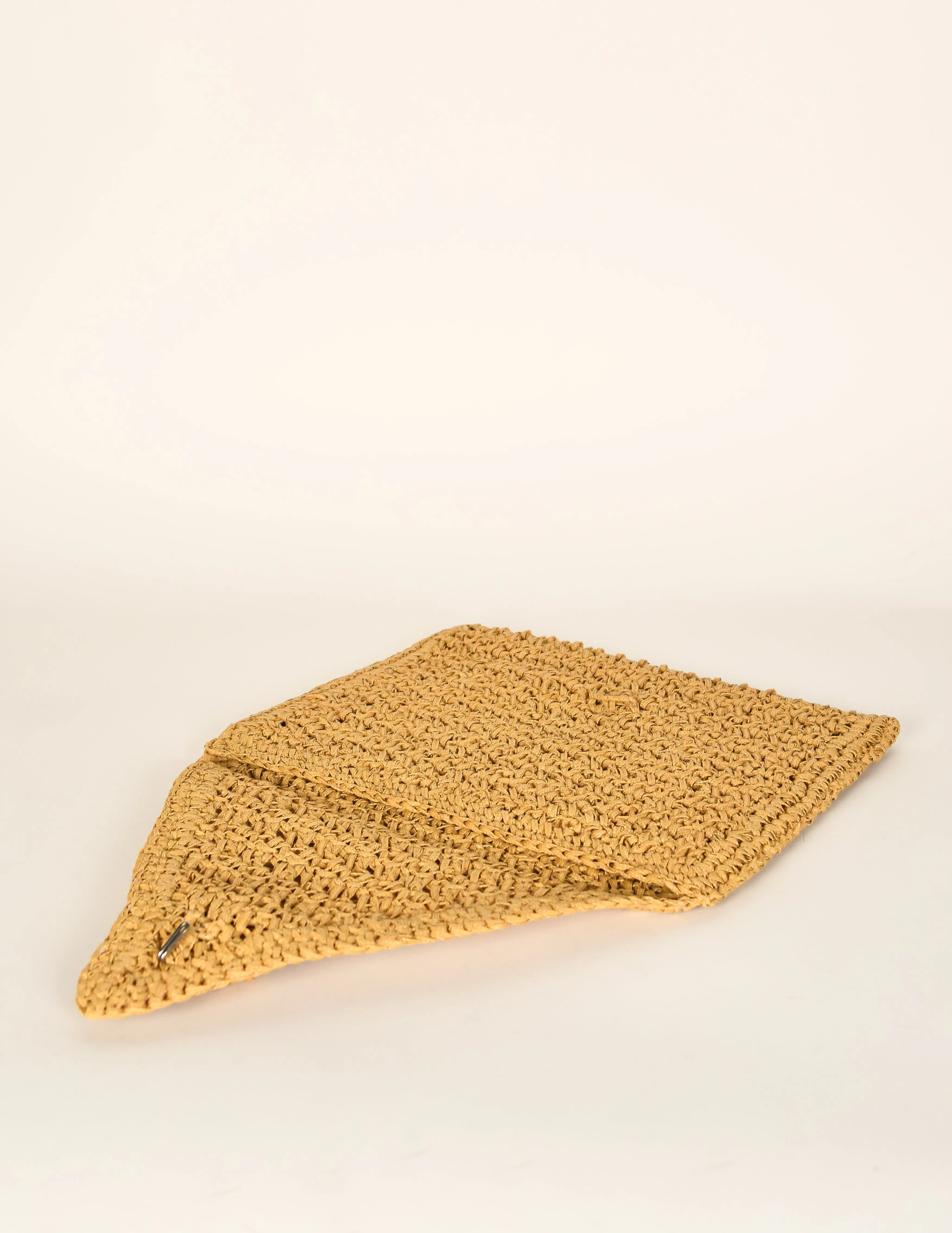 Koret Vintage Mustard Yellow Large Woven Clutch Bag