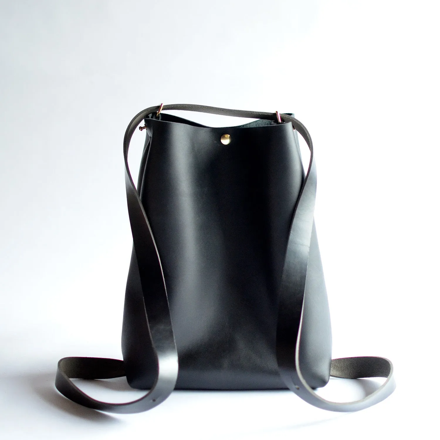 Large Crossback (crossbody   backpack) - Black Leather