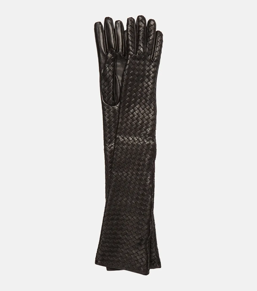 Leather gloves intrecciato Bottega Veneta, brown