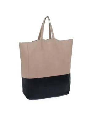 Leather Horizontal Cabas Tote Bag