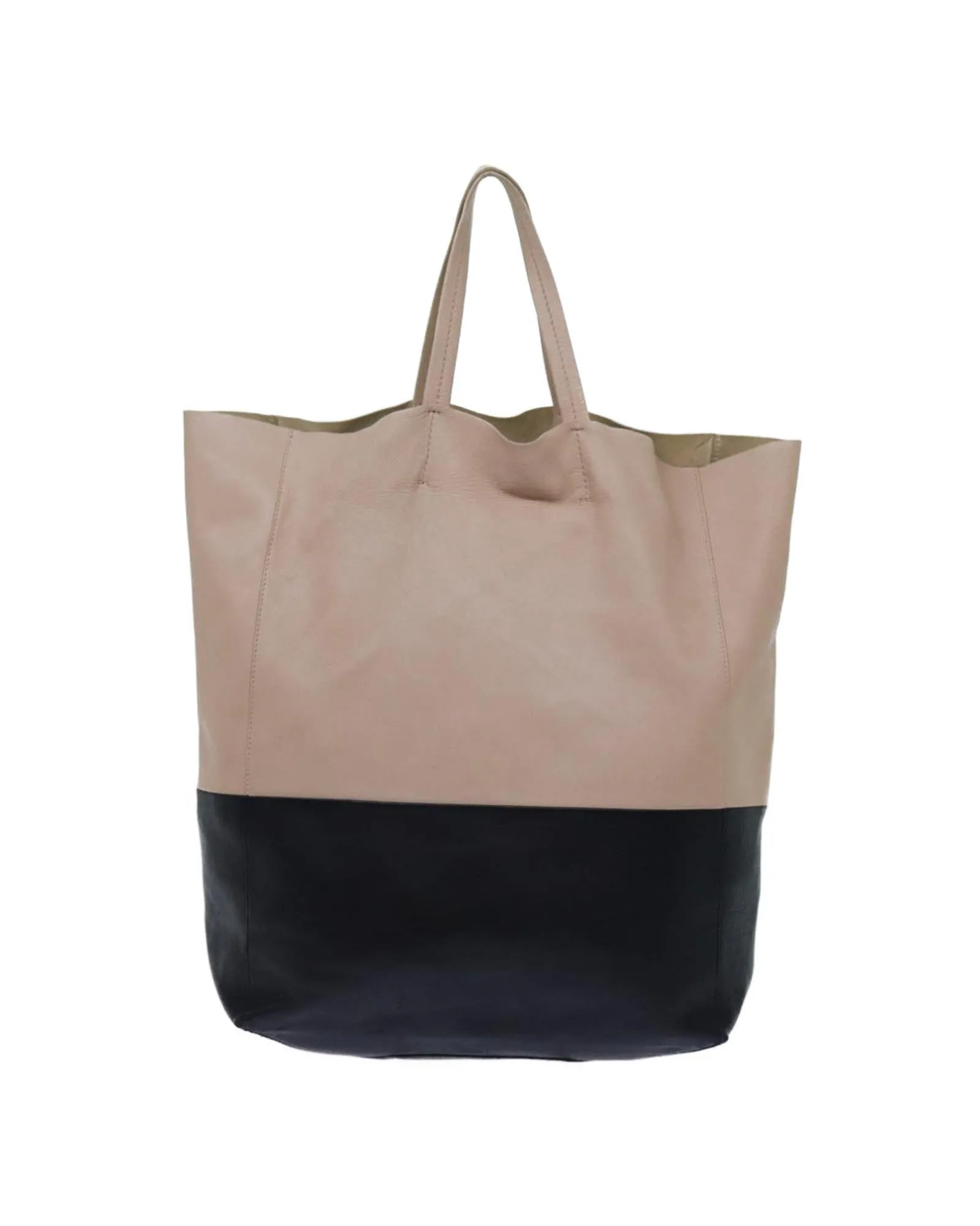 Leather Horizontal Cabas Tote Bag