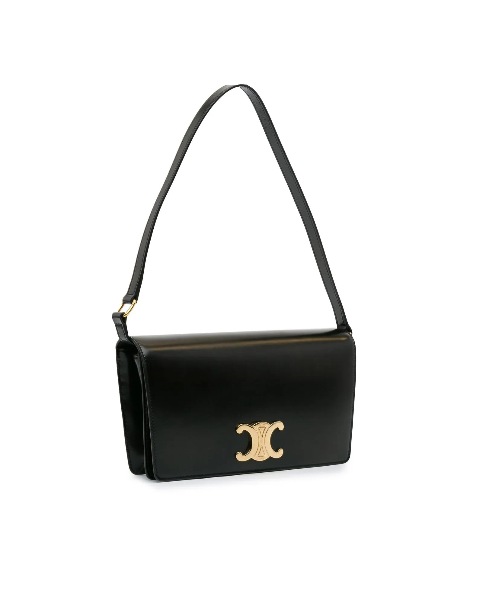 Leather Trapeze Shoulder Bag with Detachable Strap and Interior Pockets