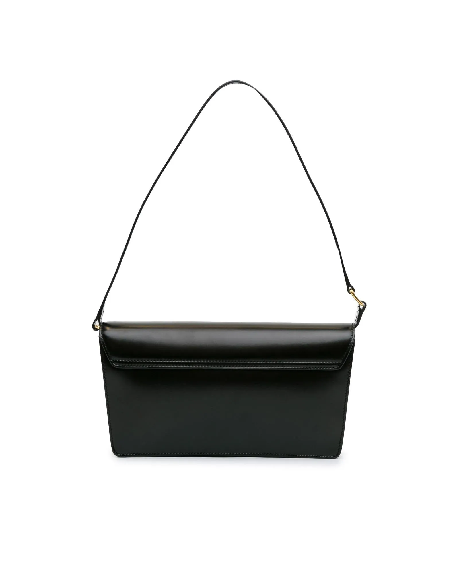 Leather Trapeze Shoulder Bag with Detachable Strap and Interior Pockets